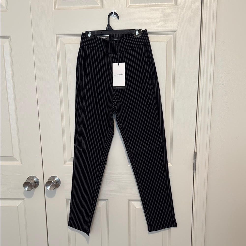 Who What Wear Black and White Skinny Trousers